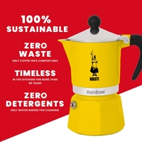 Bialetti Rainbow Mokkakande 3 kopper - GUL